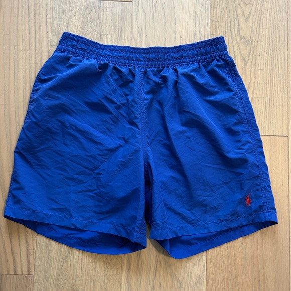 Polo Ralph Lauren Blue Swim Trunks with Red Pony Logo - Picture 1 of 4